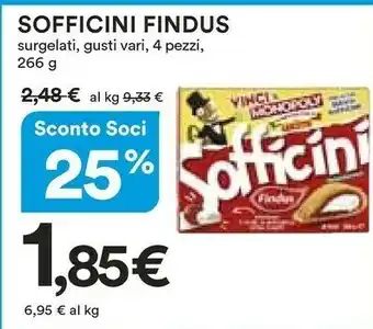 Coop Findus Sofficini Funghi Più Mozzarella 4 Pezzi 266 G(ml) offerta