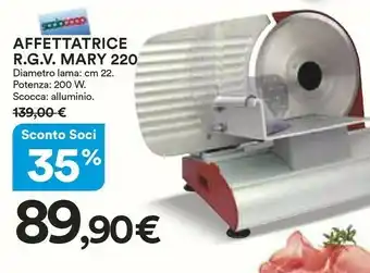 Coop Rgv Mary 220 Affettatrice Elettrico Argento Alluminio 200 W offerta