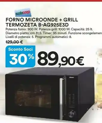 Termozeta B-AG925E3D Forno Microonde + Grill 900 W