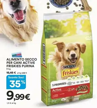 Coop Purina Friskies Alimento Secco Per Cani Active 9 Kg offerta