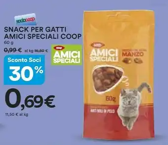 Coop Coop Amici Speciali Snack Per Gatti Con Manzo 60g offerta