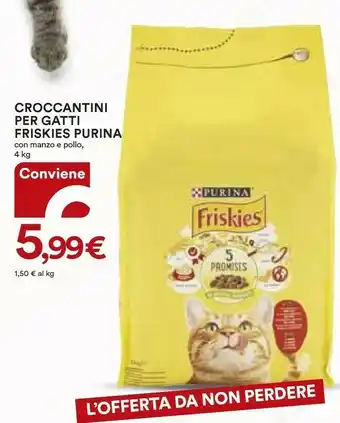 Coop Purina Friskies Croccantini Per Gatti Con Pollo 4kg offerta