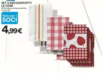 Coop Le Cose Set 3 Asciugapiatti offerta