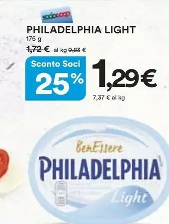 Coop Mondelez Philadelphia Light offerta