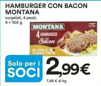 Coop Montana 4 Hamburger Con Bacon 400 G(ml) offerta