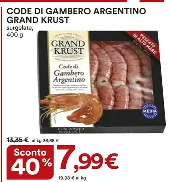 Coop Grand krust Code Di Gambero Argentino 400 G(ml) offerta