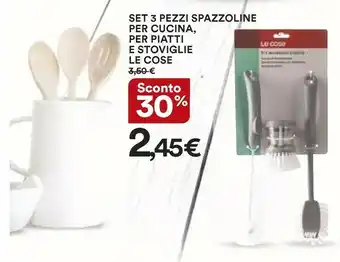 Coop Le Cose Set 3 Pezzi Spazzoline Per Cucina offerta