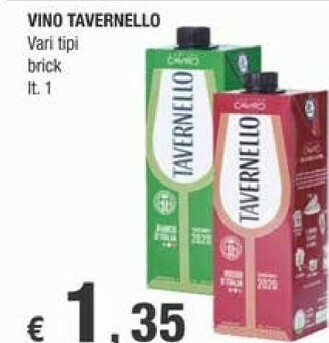 Crai Tavernello Vino Bianco 1000 G(ml) offerta