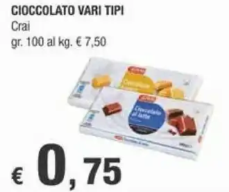 Crai Crai - Cioccolato Al Latte Finissimo offerta