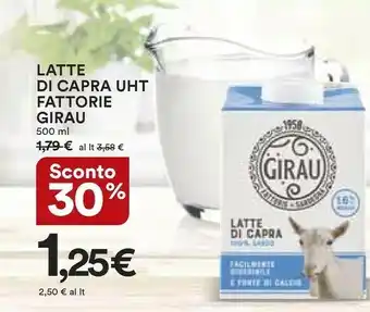 Ipercoop Fattorie girau Latte Di Capra Parzialmente Scremato offerta