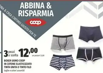 Ipercoop Coop Boxer Uomo Cotone Elasticizzato offerta