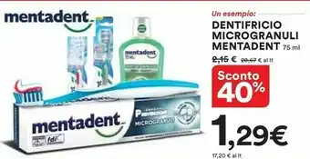 Ipercoop Mentadent Dentifricio Microgranuli offerta