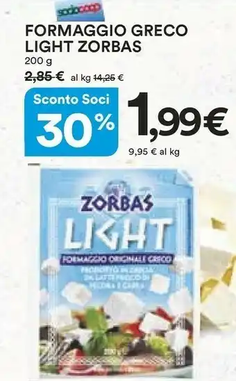 Ipercoop Zorbas Formaggio Greco Light offerta