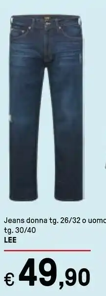 Iper La Grande Lee Jeans Donna Tg 26/32 O Uomo Tg 30/40 offerta