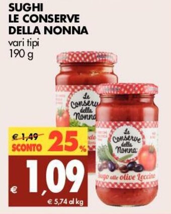 Tigros Le Conserve della Nonna Sughi 190g offerta