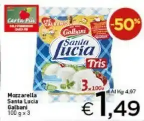 Crai Galbani Mozzarella Santa Lucia Tris 300 G(ml) offerta
