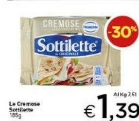 Crai Mondelez Sottilette Le Cremose 185 G(ml) offerta