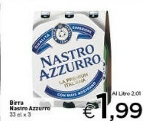 Crai Nastro Azzurro Birra 330 G(ml) offerta