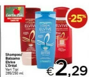 Crai L'Oreal Paris Shampoo Balsamo Elvive offerta