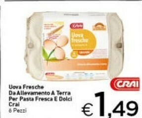 Crai Crai Uova Fresche Da Allevamento A Terra Per Pasta Fresca E Dolci offerta