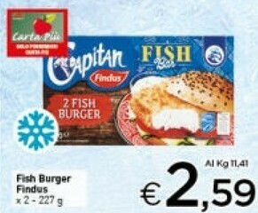 Crai Findus Fish Burger Capitan 227 G(ml) offerta