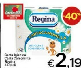 Crai Regina Carta Igienica Carta Camomilla offerta