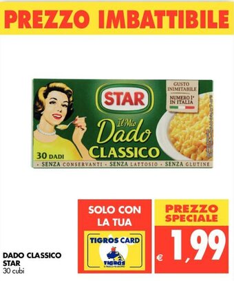 Tigros Star Dado Classico 30 cubi offerta