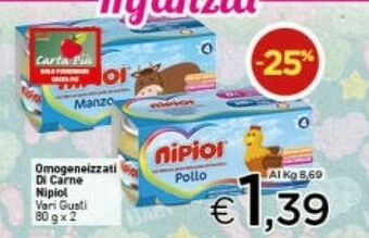 Crai Nipiol Omogeneizzati Di Carne offerta