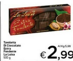 Crai La Luisa - Cioccolato Extra Fondente 500 G(ml) offerta