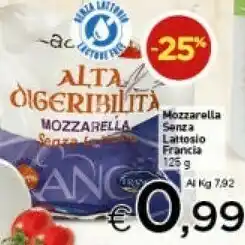 Crai Francia Mozzarella Senza Lattosio offerta