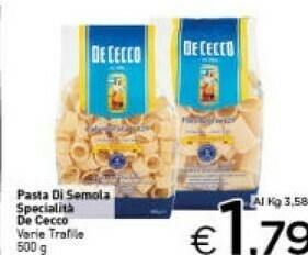 Crai De Cecco Pasta Di Semola Di Grano Duro offerta