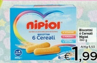 Nipiol Biscottini 6 Cereali 360 G(ml)