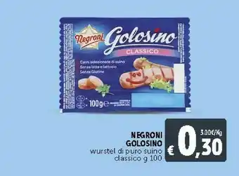 Deco Supermercati Negroni Wurstel Golosino Classico 100 G(ml) offerta