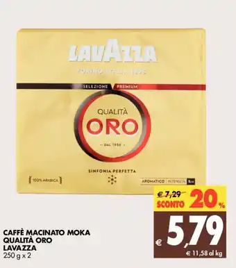 Tigros Lavazza Caffè Macinato Moka Qualità Oro 250g x 2 offerta