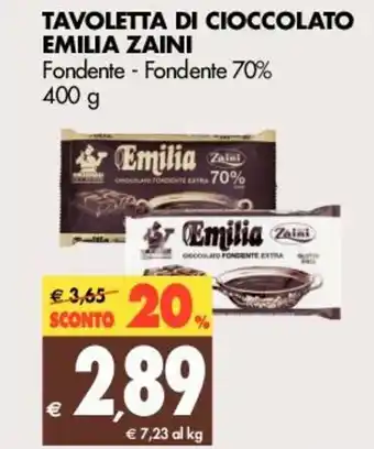 Tigros Emilia Zaini Tavoletta di Cioccolato 400g offerta