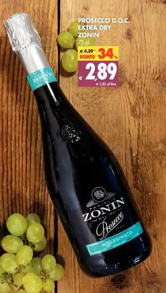 Tigros Zonin Prosecco D.O.C. Extra Dry 75cl offerta