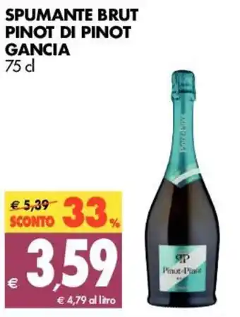 Tigros Gancia Spumante Brut Pinot di Pinot 75cl offerta