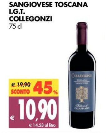 Tigros Collegonzi Sangiovese Toscana I.G.T. 75cl offerta