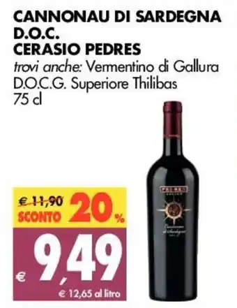 Cerasio Pedres Cannonau di Sardegna D.O.C. 75cl