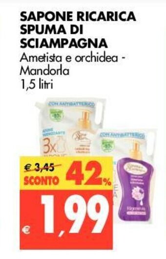 Tigros Spuma di Sciampagna Sapone Ricarica 1,5 litri offerta