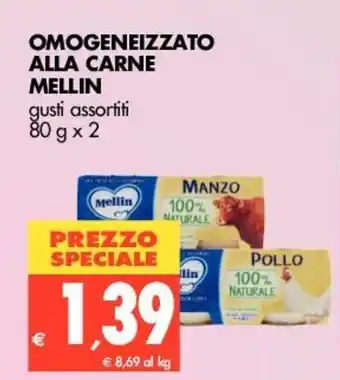 Tigros Mellin Omogeneizzato Alla Carne 80g x 2 offerta