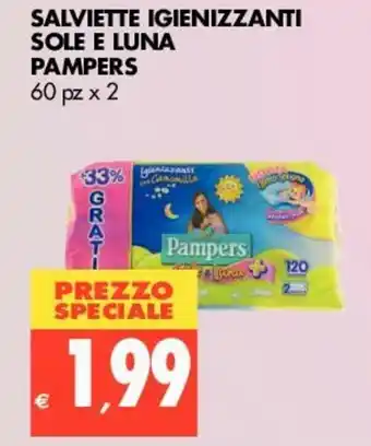 Tigros Pampers Sole e Luna Salviettine Igienizzanti 60pz x 2 offerta