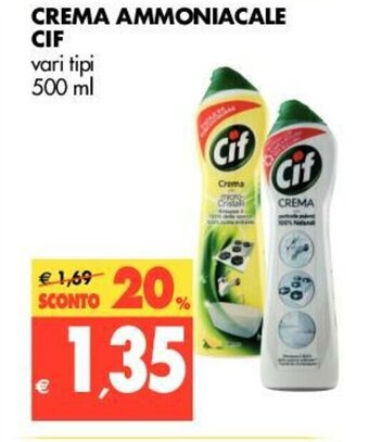 Tigros Cif Crema Ammoniacale 500ml offerta