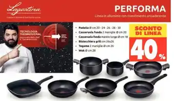 Tigros 40% Sconto Lagostina Padella, Casseruola fonda, Casseruola fonda, Bistecchiera grill, Tegame, Wok offerta