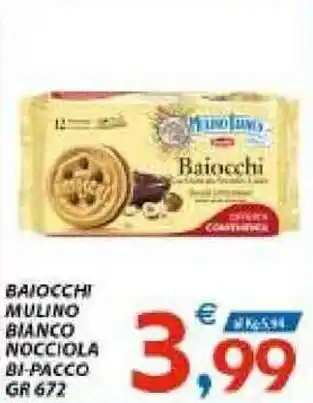 Vivo Supermercati Mulino Bianco Baiocchi Nocciola Bi-pacco 672gr offerta