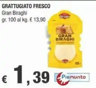 Crai Biraghi Biraghi - Gran Biraghi 100% Latte Italiano Grattugiato Fresco 100 G(ml) offerta