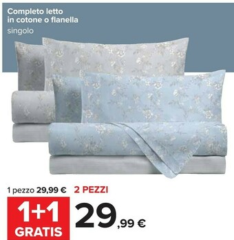 Carrefour Market Completo Letto In Cotone O Flanella Singolo offerta