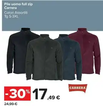 Carrefour Carrera Pile Uomo Full Zip offerta