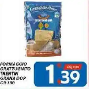 Vivo Supermercati Formaggio Grattugiato Trentin Grana Dop 100gr offerta