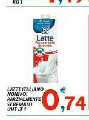 Vivo Supermercati Noi & voi Latte Italiano Parzialmente Scremato Uht offerta